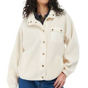 Barbour Callaly Fleece Jacket Teddy Sherpa Coat Cozy High Collar Womens 14